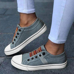 Mia Women's Slip-On Sneakers | Lightweight Canvas, Trendy White Design 0