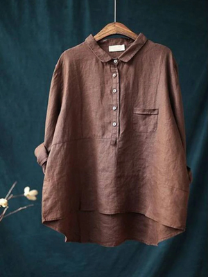 Mila Women's Shirt | Reversal Collar, Casual Elegance 0